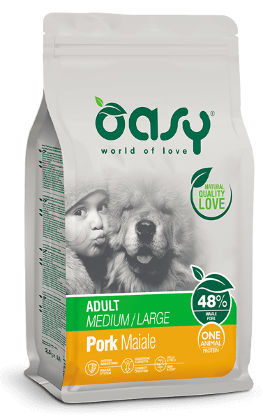 Oasy ONE ANIMAL PROTEIN Adult Medium Large Maiale 12 kg