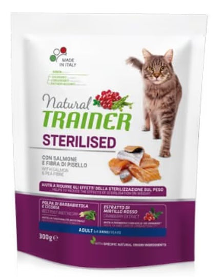 Natural Trainer Gatto Sterilised Salmone 10 Kg