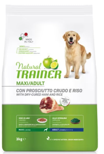 Natural Trainer Adult Maxi Prosciutto e Riso 12 Kg