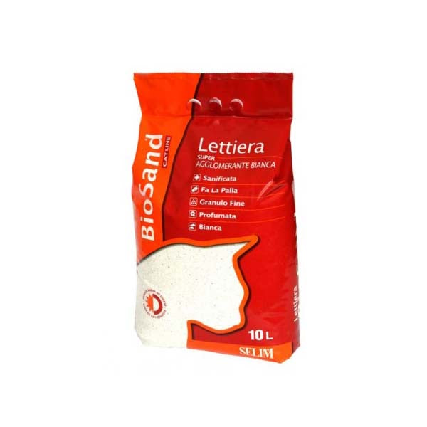 BioSand Lettiera Super Agglomerante Bianca 10 Litri