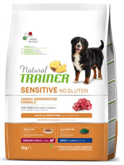 Natural Trainer Sensitive No Gluten Medium&Maxi Adult con Agnello 12 Kg